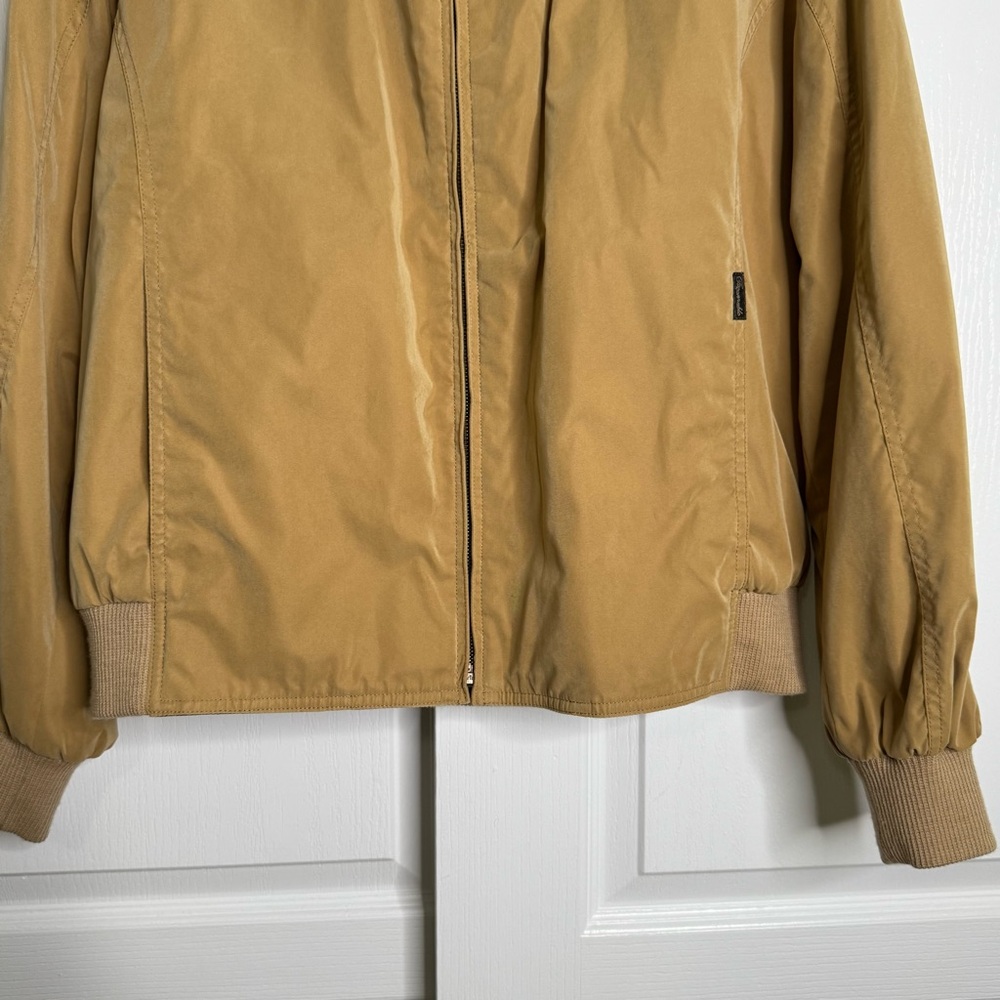 Facconable Men’s Water Resistant Bomber Jacket Tan Color Cotton Wool Blend Small - Picture 8 of 16